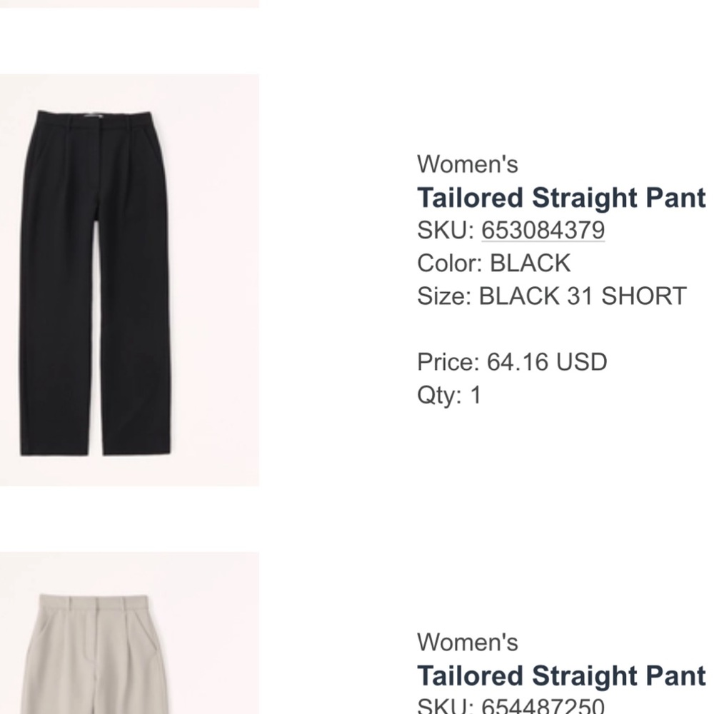 Abercrombie Women’s Petite Tailored Straight Pants